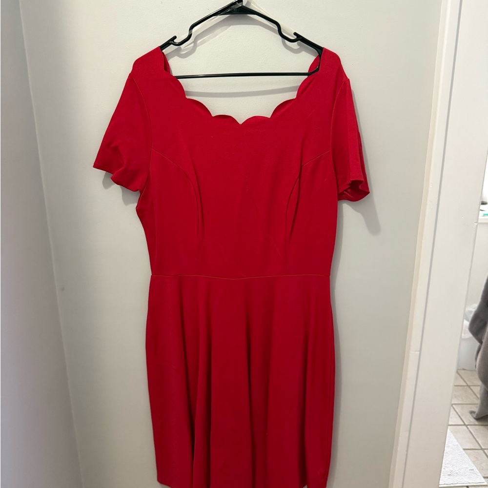 Red Scalloped Dress
